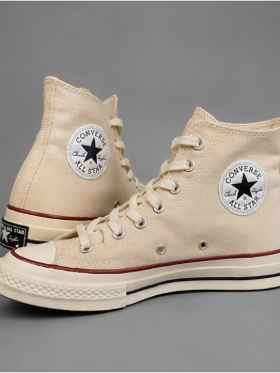 Converse Other - Converse High Top Sneakers - Off-White with Red & Black Trim